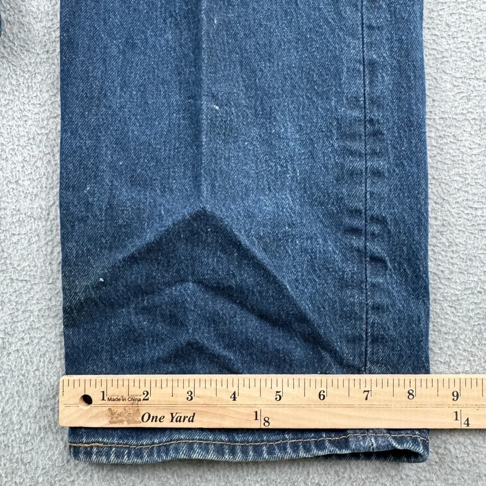 Levi's Jeans Mens 34 501 Original Blue Distressed Button Fly Straight Leg Denim